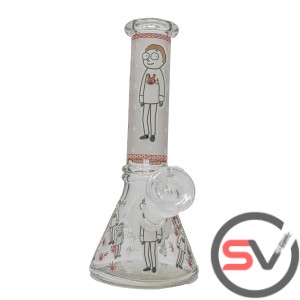 RICK AND MORTY BUNNY PAJAMAS WATER PIPE 8inch (GLOW IN DARK)